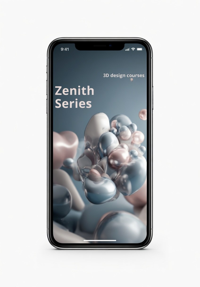Smartphone displaying 'Zenith Series' on a white background
