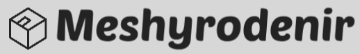 Logo and text 'Meshydrodenir' with a black box icon on a white background